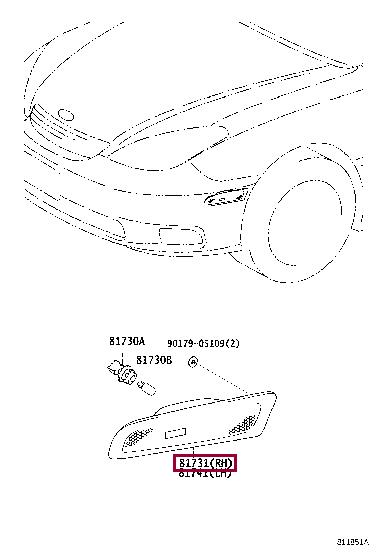 8173133021 Toyota Running repeater
