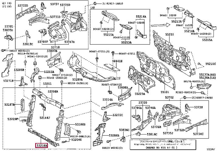 5321802901 Toyota Support, bumper