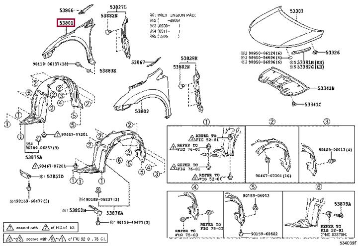 5380105020 Toyota Wing