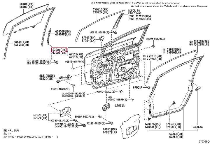 6700147071 Toyota Door front
