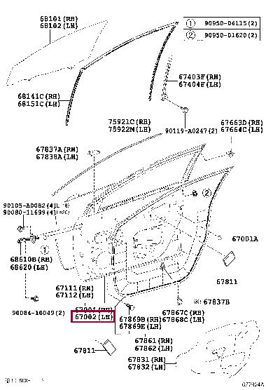 6700202382 Toyota Door front left
