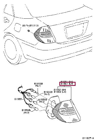 Toyota 81561-33270 LENS, RR COMBINATION 8156133270 8156133270 Toyota LENS, RR COMBINATION