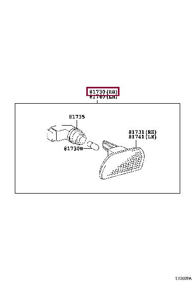 8173005020 Toyota Running repeater