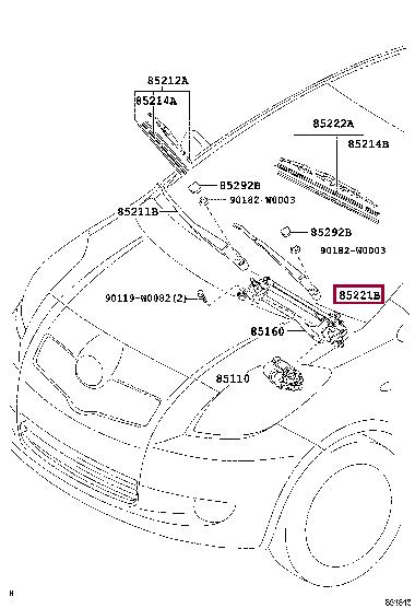 852210D070 Toyota Wiper arm