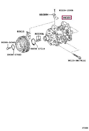 Toyota 88320-33240 Compressor, air conditioning 8832033240