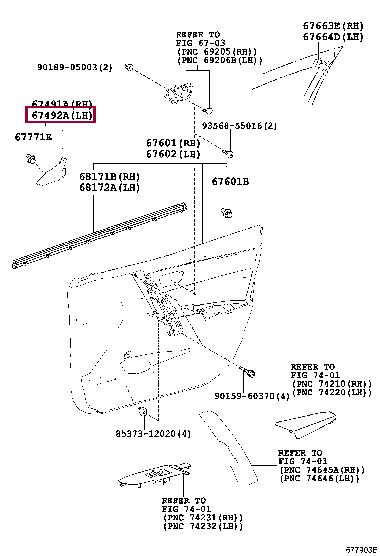 6749202440 Toyota GARNISH, FR DOOR LWR
