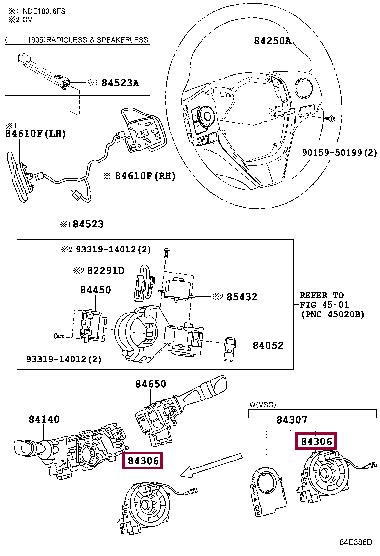 8430802040 Toyota Steering column plume