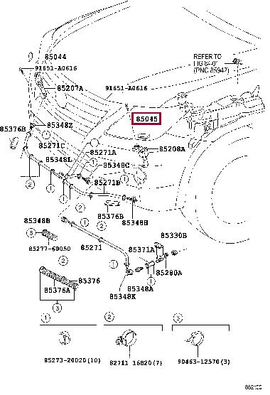8504560040C0 Toyota Washer nozzle