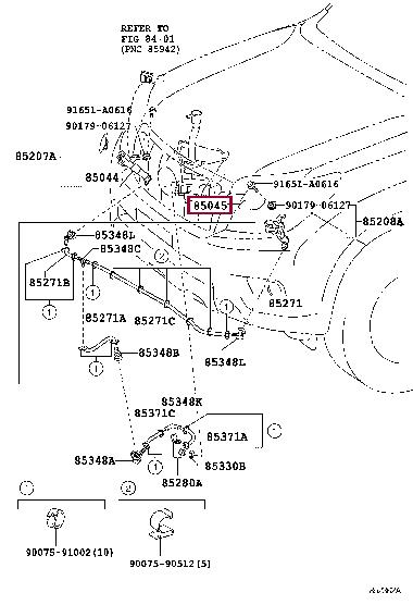 8504560090C0 Toyota NOZZLE SUB-ASSY,