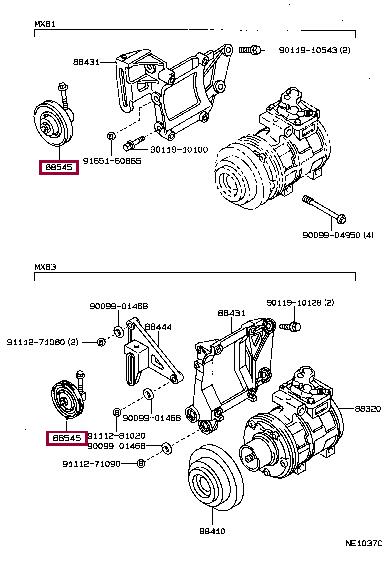 Toyota 88440-22090 V-ribbed belt tensioner (drive) roller 8844022090