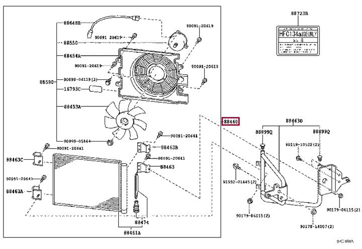 8846037A10 Toyota AC Condenser