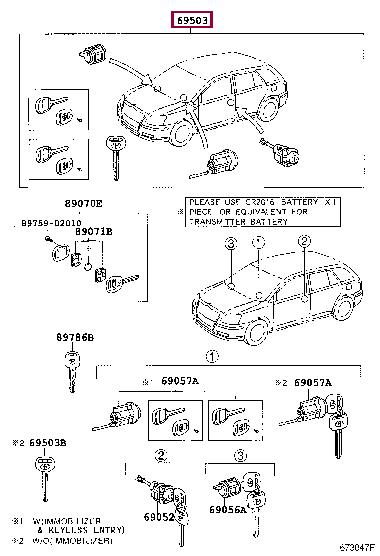 8907305111 Toyota Egnition lock
