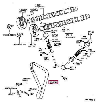 Toyota 13568-19145 Timing belt 1356819145