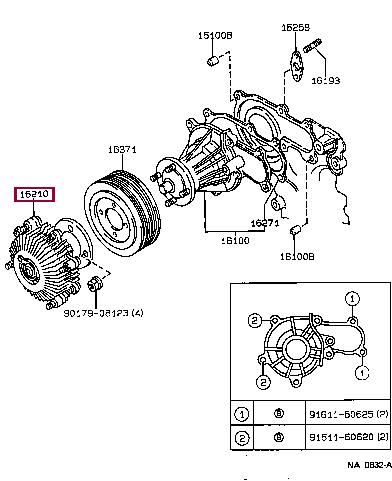 1621070040 Toyota Viscous coupling assembly