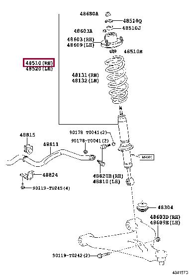 Toyota 48510-8Z208 Shock absorber assy 485108Z208 485108Z208 Toyota Shock absorber assy