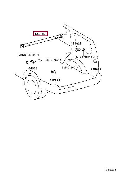6491060060B1 Toyota Cover assy, tonneau