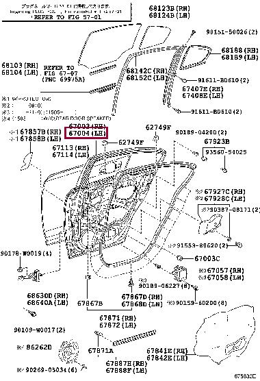 6700405170 Toyota Door rear left
