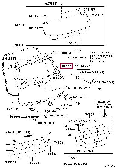 670050R280 Toyota Door back