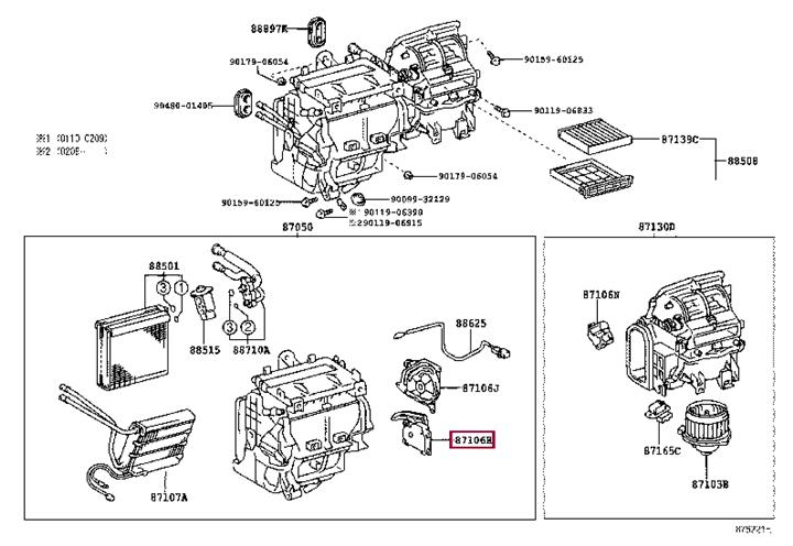 Toyota 87106-02030 Heater Flap Servo 8710602030