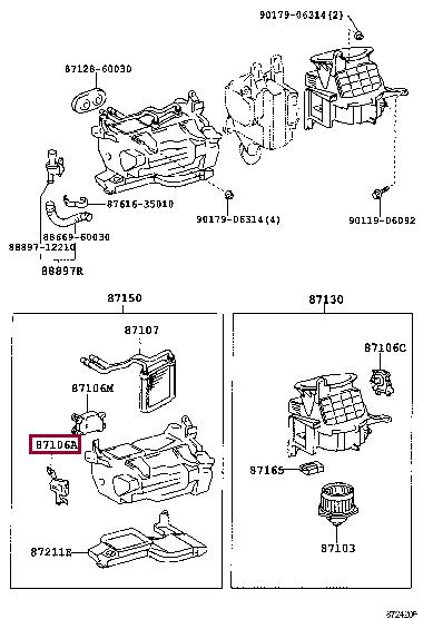 Toyota 8710660111 Interior heater flap 8710660111