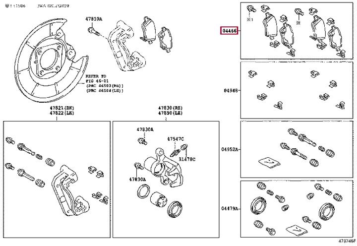 Toyota 04466-0F011 BREMSBELAG-SATZ 044660F011