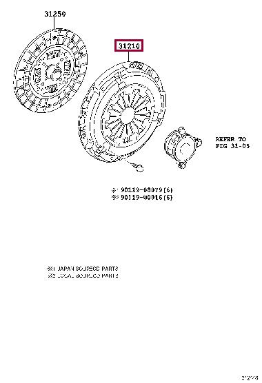 Toyota 31210-05132 Clutch thrust plate 3121005132 3121005132 Toyota Clutch thrust plate