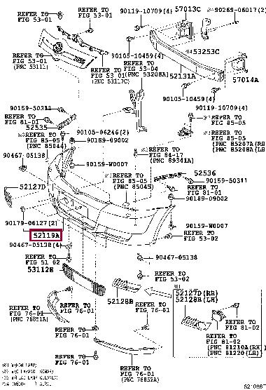 Toyota 52119-0F908 Auto part 521190F908