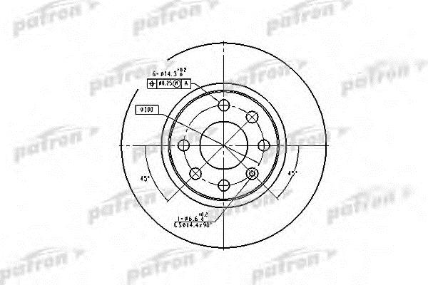 Patron PBD1624 Front brake disc ventilated PBD1624