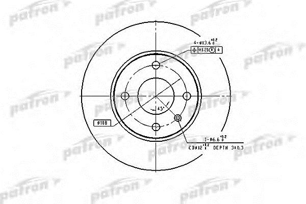 Patron PBD1655 Front brake disc ventilated PBD1655