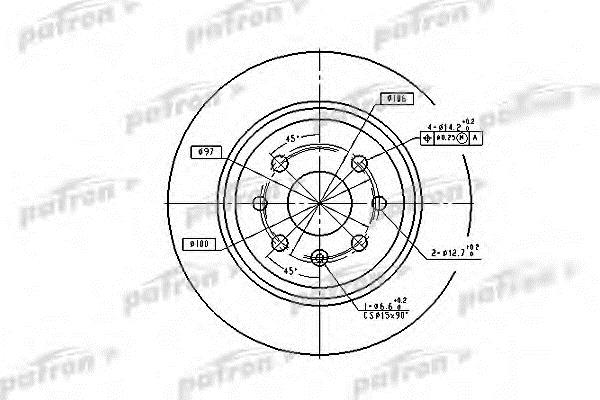 Patron PBD2772 Rear brake disc, non-ventilated PBD2772