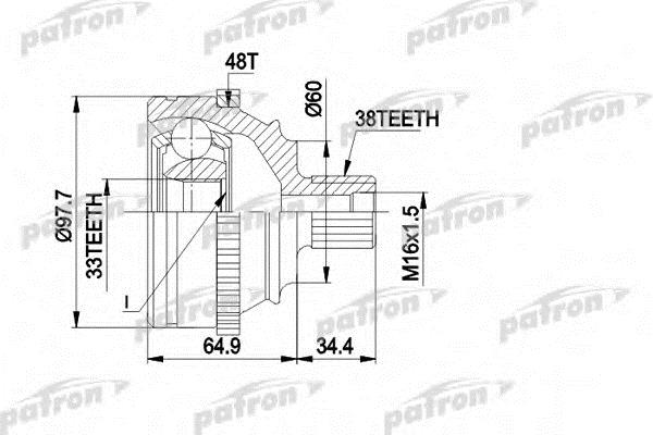 Patron PCV1124 CV joint PCV1124