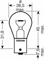 Osram 7511-02B Glow bulb P21W 24V 21W 751102B