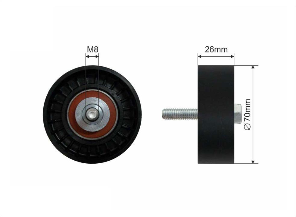 Caffaro 01-01 V-ribbed belt tensioner (drive) roller 0101