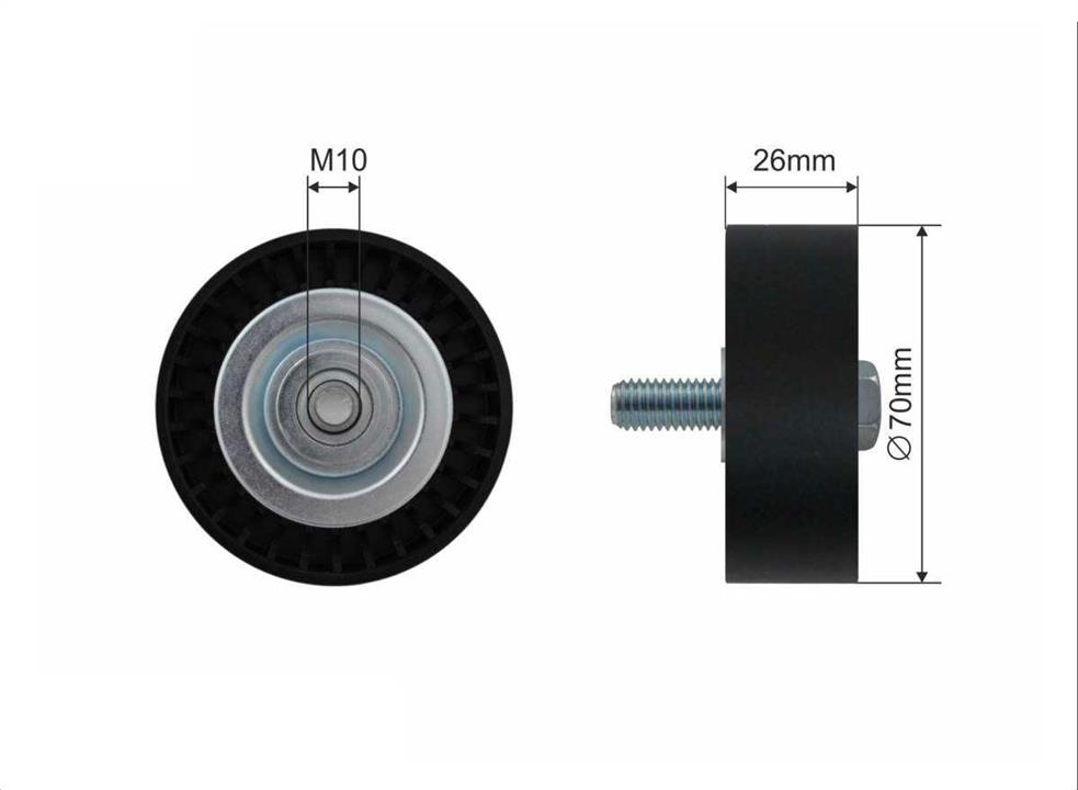 Caffaro 01-38 V-ribbed belt tensioner (drive) roller 0138