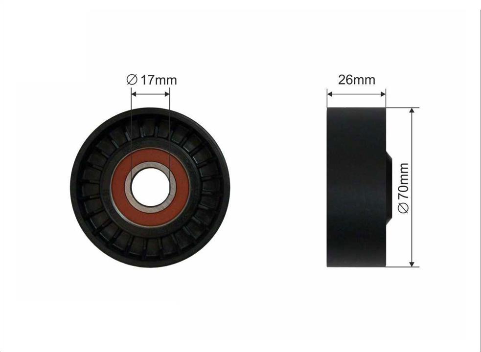 Caffaro 01-87 V-ribbed belt tensioner (drive) roller 0187