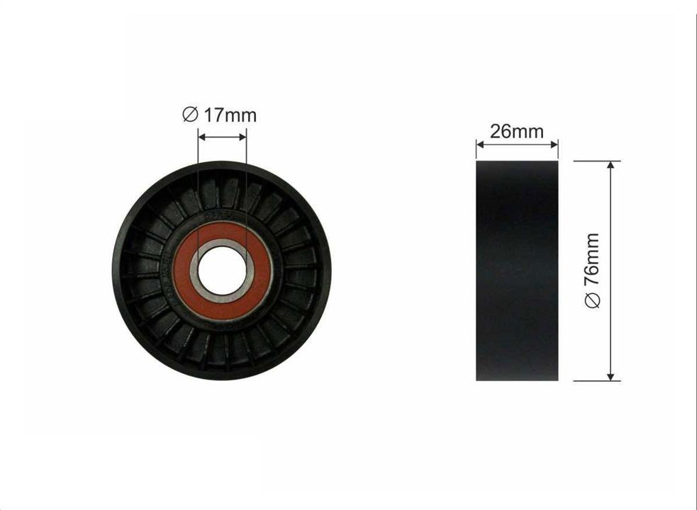 Caffaro 101-00 V-ribbed belt tensioner (drive) roller 10100