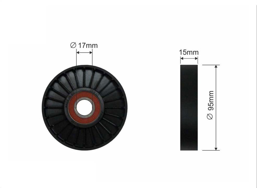 Caffaro 103-00 V-ribbed belt tensioner (drive) roller 10300
