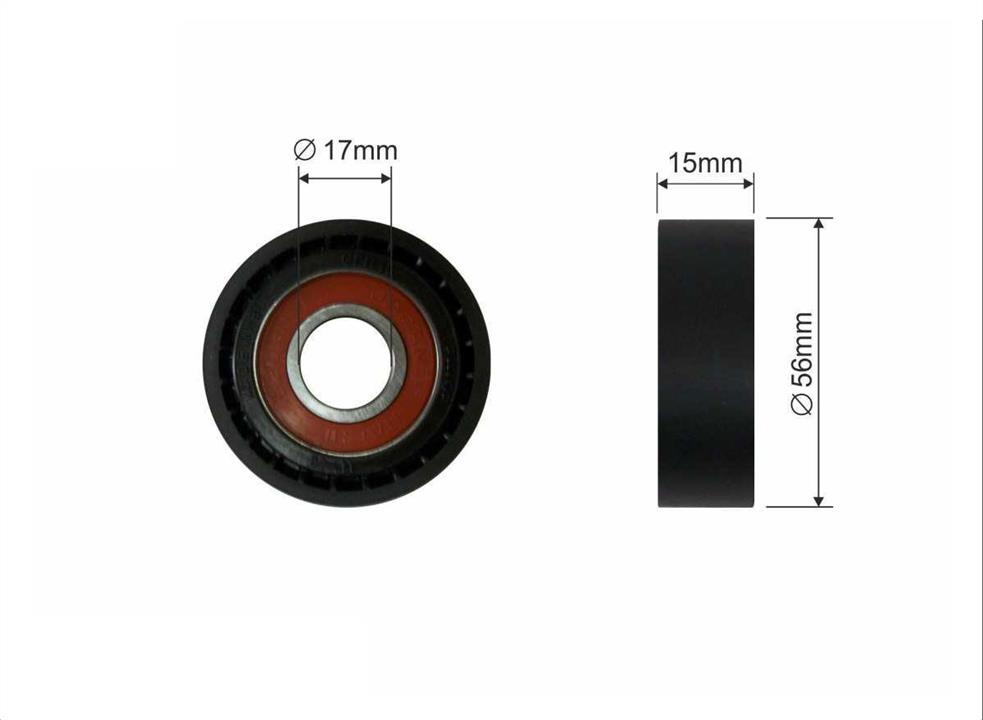 Caffaro 113-00 V-ribbed belt tensioner (drive) roller 11300