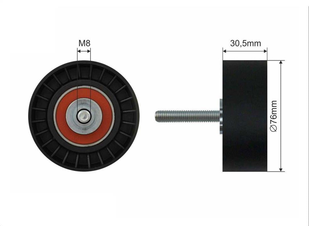 Caffaro 117-03 V-ribbed belt tensioner (drive) roller 11703