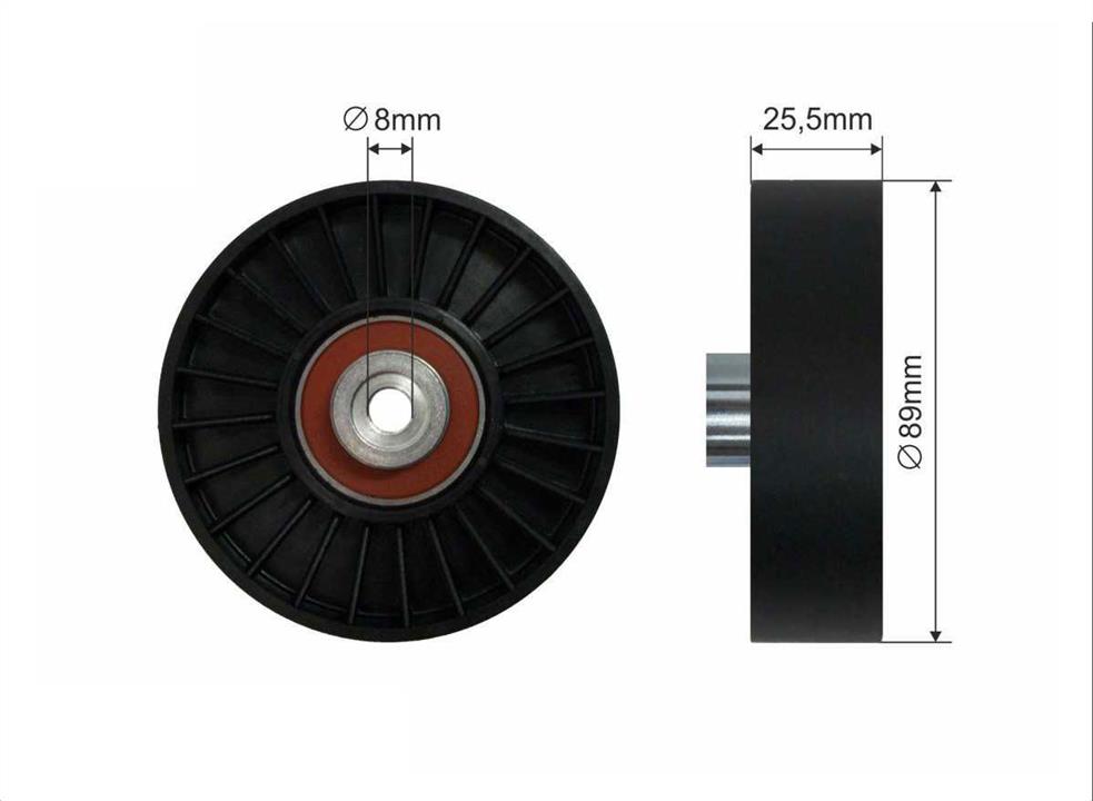 Caffaro 12-54 V-ribbed belt tensioner (drive) roller 1254