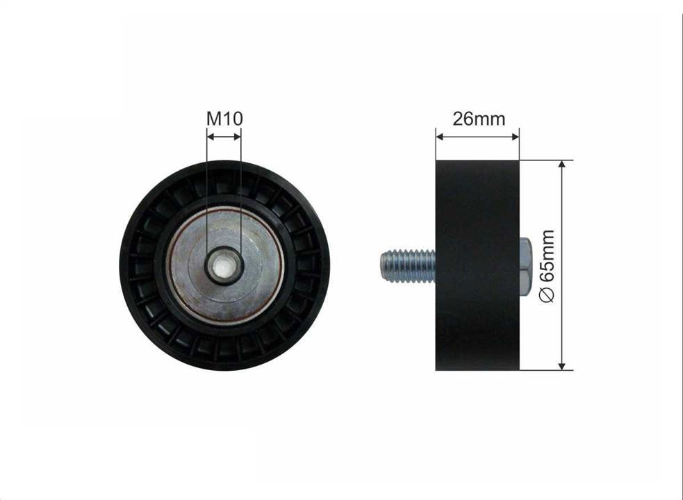 Caffaro 143-26 V-ribbed belt tensioner (drive) roller 14326