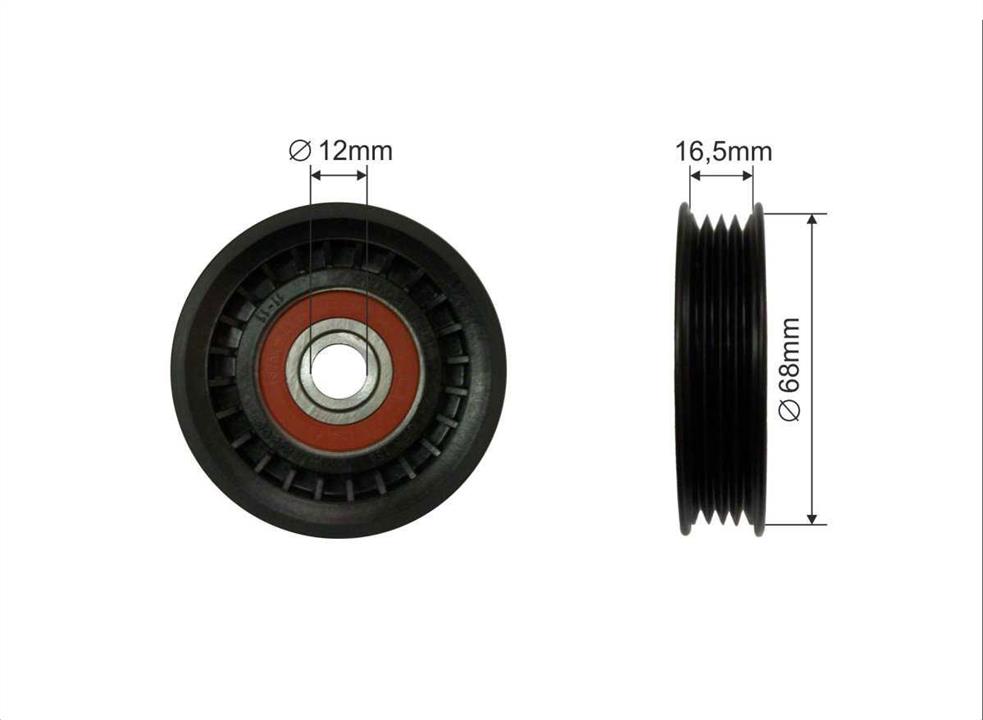 Caffaro 159-80 V-ribbed belt tensioner (drive) roller 15980