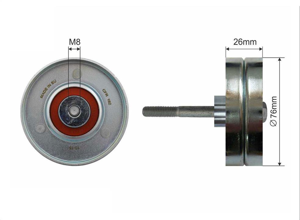 Caffaro 164-20 V-ribbed belt tensioner (drive) roller 16420