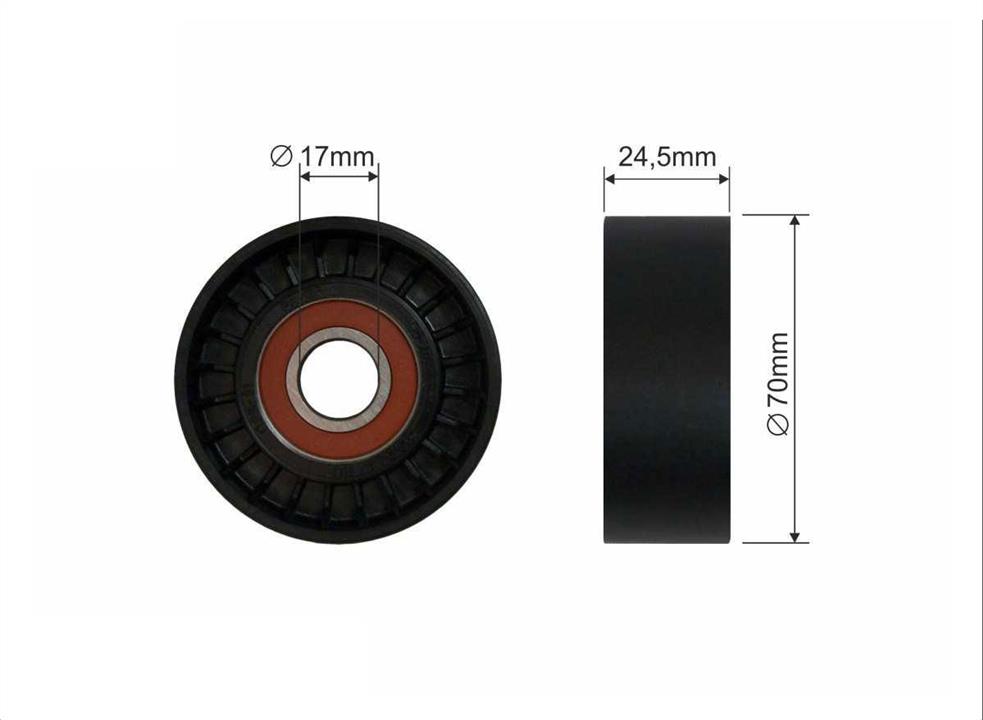 Caffaro 16-93 V-ribbed belt tensioner (drive) roller 1693