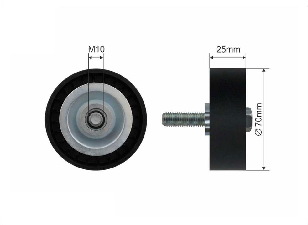 Caffaro 176-37 V-ribbed belt tensioner (drive) roller 17637