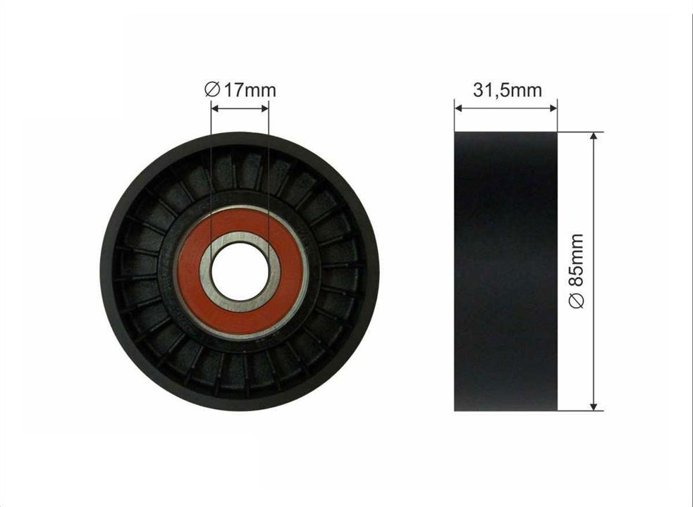 Caffaro 188-00 V-ribbed belt tensioner (drive) roller 18800