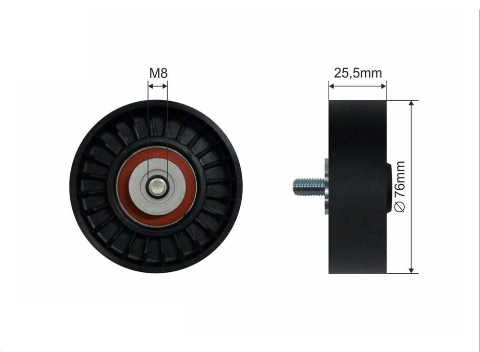 Caffaro 200-98 V-ribbed belt tensioner (drive) roller 20098