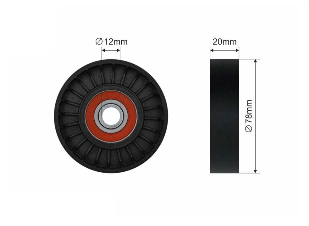 Caffaro 208-92 V-ribbed belt tensioner (drive) roller 20892