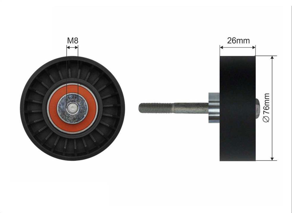 Caffaro 22-20 V-ribbed belt tensioner (drive) roller 2220
