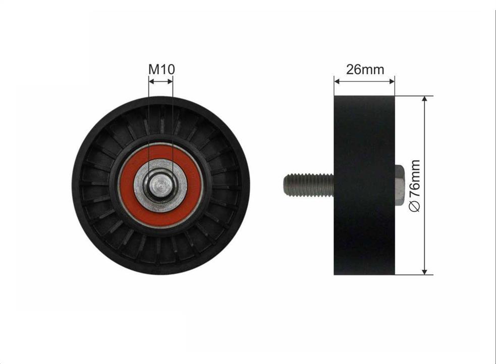 Caffaro 22-36 V-ribbed belt tensioner (drive) roller 2236
